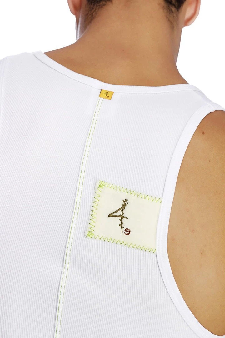 4-rth Edge Sustain Tank Top (White) Tank Tops