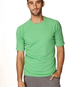 4-rth Hybrid CREW Neck Raglan Tee (Bamboo Green) MEN