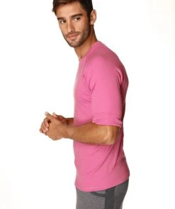 4-rth Hybrid Crew Neck Raglan Tee (Berry)