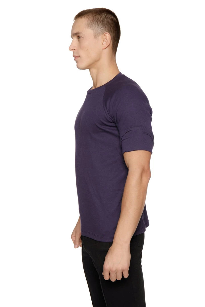 4-rth MEN Hybrid Crew Neck Raglan Tee (Eggplant)