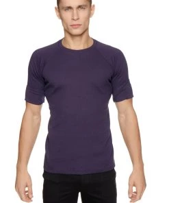 4-rth MEN Hybrid Crew Neck Raglan Tee (Eggplant)