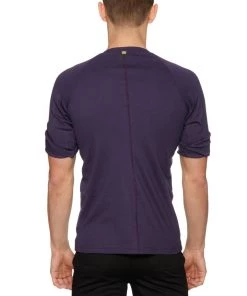 4-rth MEN Hybrid Crew Neck Raglan Tee (Eggplant)