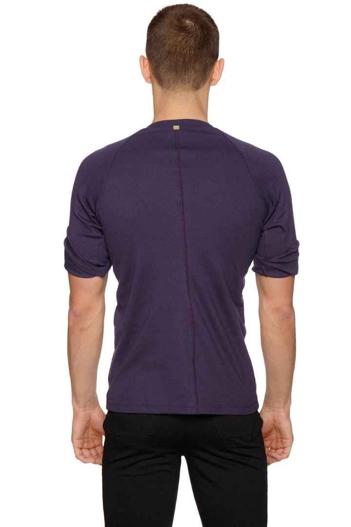 4-rth MEN Hybrid Crew Neck Raglan Tee (Eggplant)
