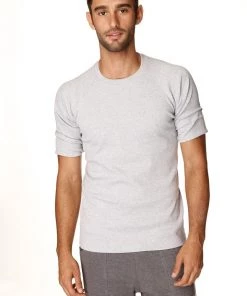 4-rth MEN Hybrid CREW Neck Raglan Tee (Heather Grey)