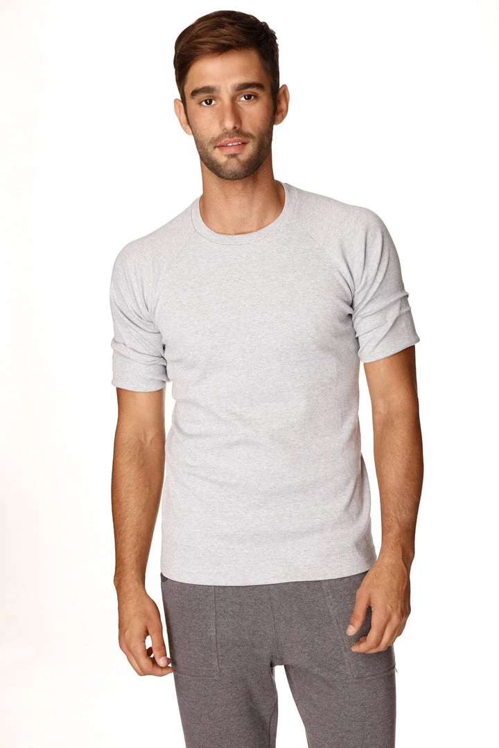 4-rth MEN Hybrid CREW Neck Raglan Tee (Heather Grey)