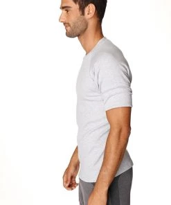 4-rth MEN Hybrid CREW Neck Raglan Tee (Heather Grey)