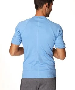 4-rth Hybrid Crew Neck Raglan Tee (Ice Blue) MEN