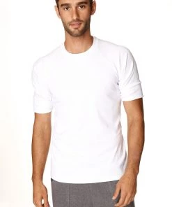 4-rth Hybrid CREW Neck Raglan Tee (White) MEN