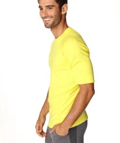 4-rth Hybrid Crew Neck Raglan Tee (Yellow) MEN