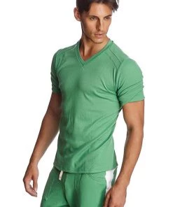 4-rth MEN Hybrid V-Neck (Bamboo Green)