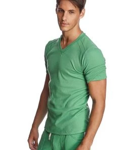 4-rth MEN Hybrid V-Neck (Bamboo Green)