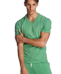 4-rth MEN Hybrid V-Neck (Bamboo Green)