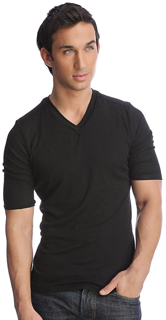 4-rth MEN Hybrid V-Neck (Black)