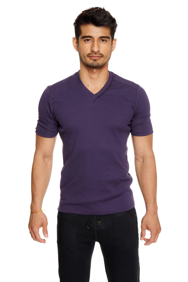 4-rth MEN Hybrid V-Neck (Eggplant Purple)