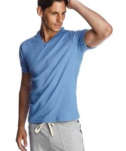 4-rth MEN Hybrid V-Neck (Ice Blue)