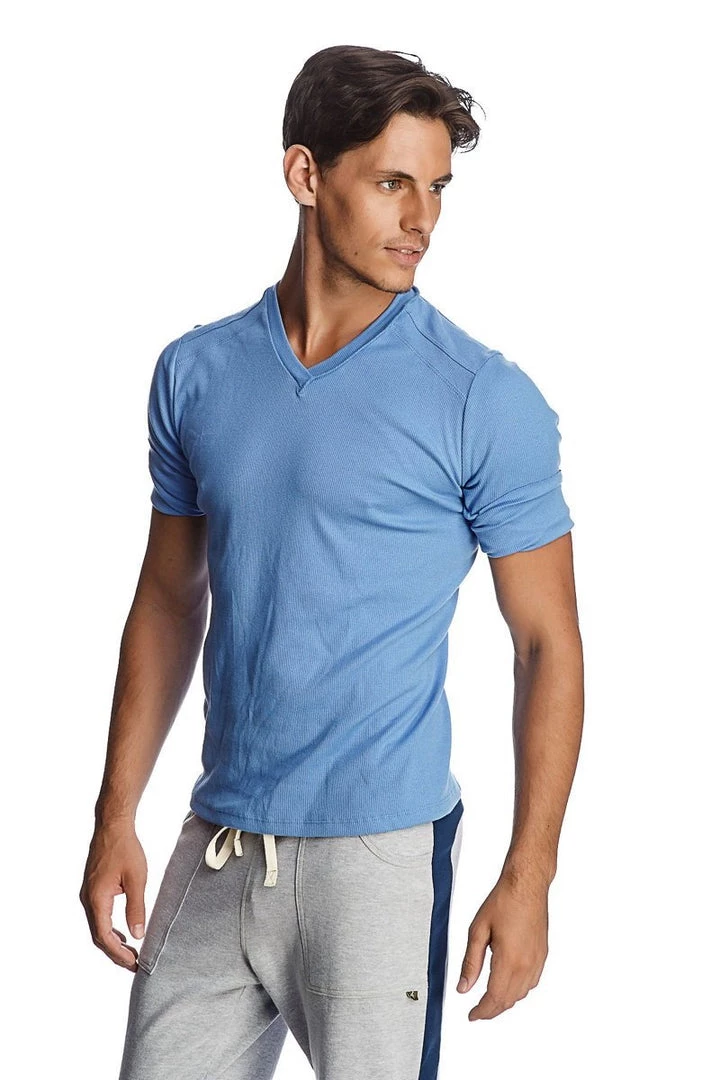 4-rth MEN Hybrid V-Neck (Ice Blue)