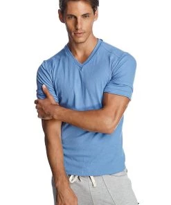 4-rth MEN Hybrid V-Neck (Ice Blue)