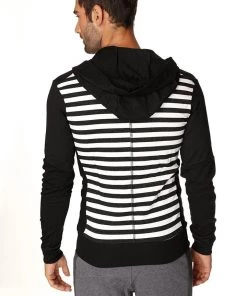 4-rth **Limited Edition** Form-fit Crossover Yoga Track Performance Fleece Hoodie (Black)