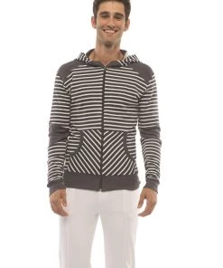 4-rth **Limited Edition** Form-fit Crossover Yoga Track Performance Fleece Hoodie (Charcoal) MEN