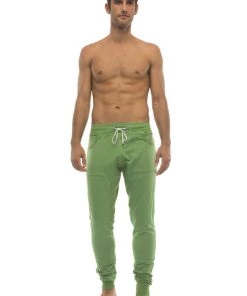 4-rth Long Cuffed Jogger & Yoga Sweat Pants (Bamboo Green)