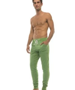 4-rth Long Cuffed Jogger & Yoga Sweat Pants (Bamboo Green)