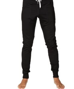 4-rth Long Cuffed Jogger & Yoga Sweat Pants (Black) MEN