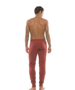 4-rth MEN Long Cuffed Jogger & Yoga Sweat Pants (Cinnabar)