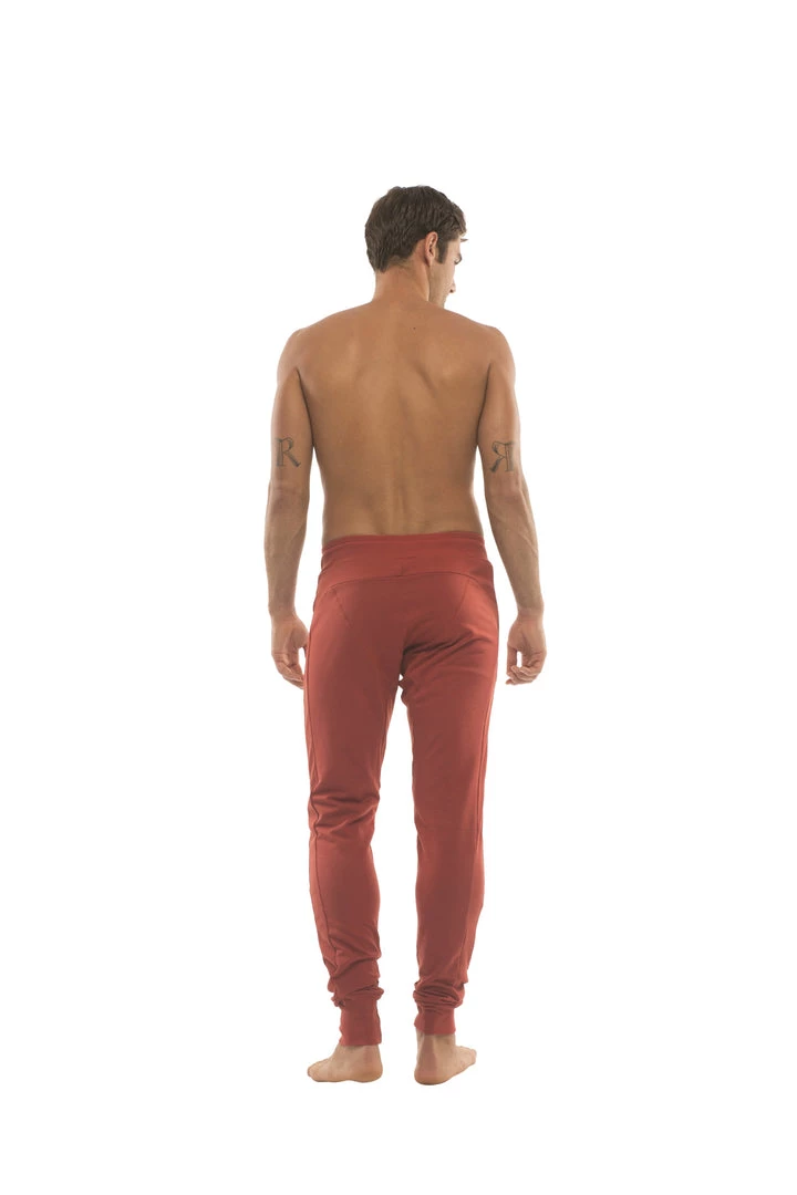 4-rth MEN Long Cuffed Jogger & Yoga Sweat Pants (Cinnabar)