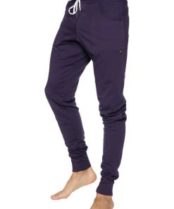 4-rth Long Cuffed Jogger & Yoga Sweat Pants (Eggplant) MEN