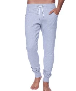 4-rth Long Cuffed Jogger & Yoga Sweat Pants (Heather Grey)