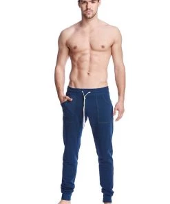 4-rth Long Cuffed Jogger & Yoga Sweat Pants (Royal Blue) MEN