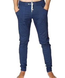 4-rth Long Cuffed Jogger & Yoga Sweat Pants (Royal Blue) MEN