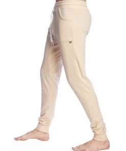 4-rth Long Cuffed Jogger & Yoga Sweat Pants (Sand Beige)