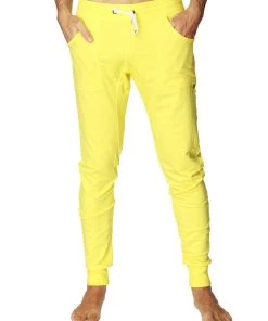 4-rth Long Cuffed Jogger & Yoga Sweat Pants (Tropic Yellow)