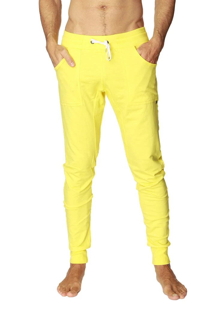 4-rth Long Cuffed Jogger & Yoga Sweat Pants (Tropic Yellow)
