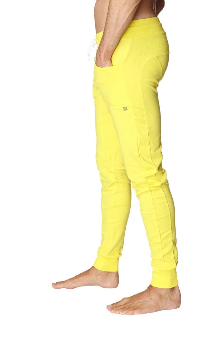 4-rth Long Cuffed Jogger & Yoga Sweat Pants (Tropic Yellow)