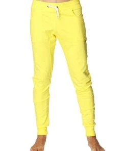 4-rth Long Cuffed Jogger & Yoga Sweat Pants (Tropic Yellow)