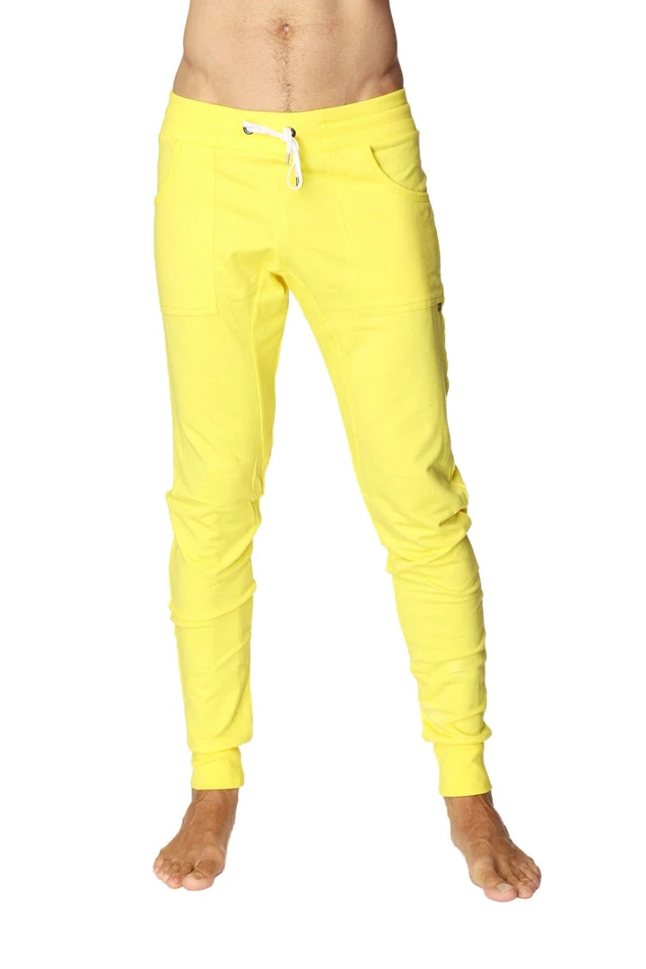 4-rth Long Cuffed Jogger & Yoga Sweat Pants (Tropic Yellow)