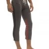 4-rth Mens 4/5 Zipper Pocket Capri Yoga Pants (Charcoal W/Black & Red)