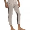 4-rth Mens 4/5 Zipper Pocket Capri Yoga Pants (GREY W/Charcoal & Black)