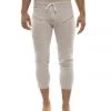 4-rth Mens 4/5 Zipper Pocket Capri Yoga Pants (Solid Heather Grey)
