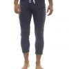 4-rth Mens 4/5 Zipper Pocket Capri Yoga Pants (Solid Royal Blue)