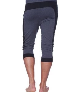 4-rth Mens Cuffed Yoga Pants (Charcoal W/Black)