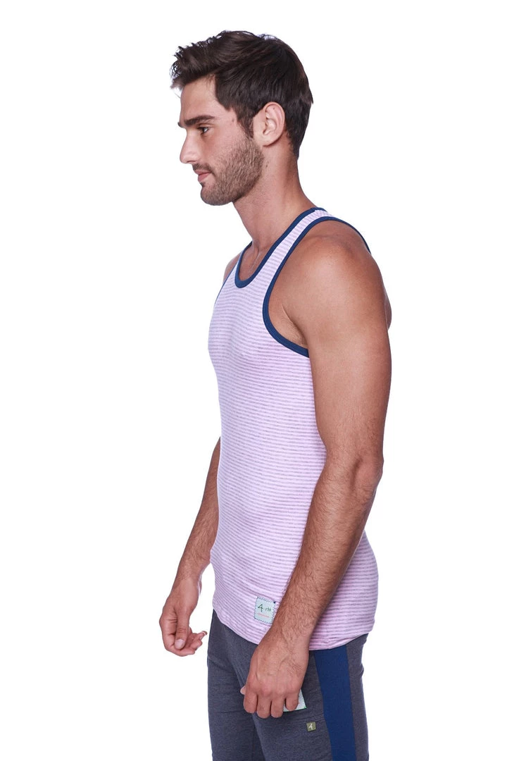 4-rth Mens Cuffed Yoga Pants (Charcoal W/Royal Blue)