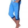 4-rth Mens Cuffed Yoga Pants (Ice Blue W/Royal Blue)