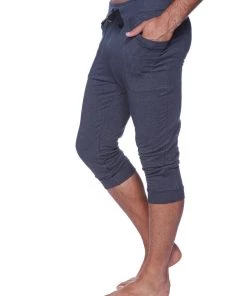 4-rth Mens Cuffed Yoga Pants (Solid Charcoal)