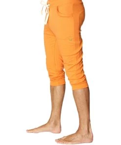 4-rth Mens Cuffed Yoga Pants (Solid Sun Orange)