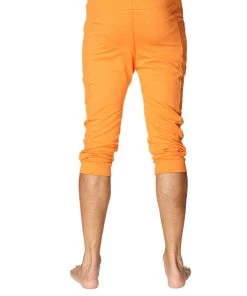 4-rth Mens Cuffed Yoga Pants (Solid Sun Orange)