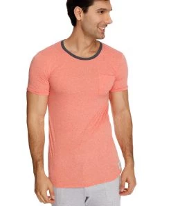 4-rth Perfect Pocket Crew-Neck Tee (Apricot Slub)