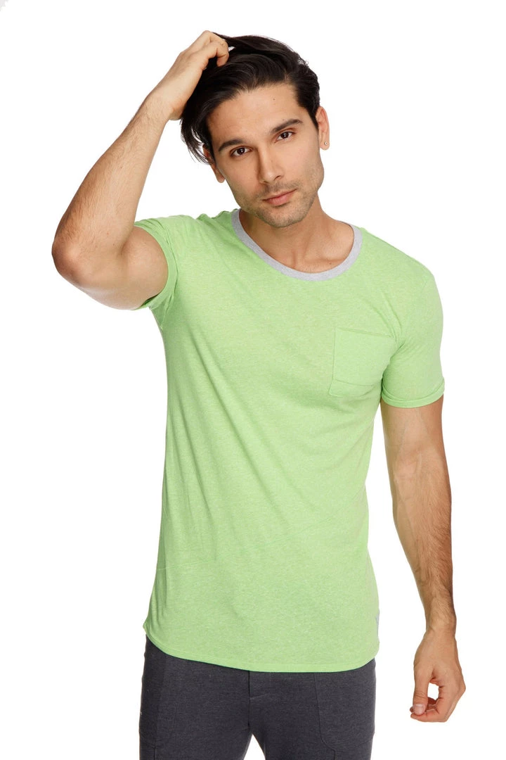 4-rth Perfect Pocket Crew-Neck Tee (Lime Slub)